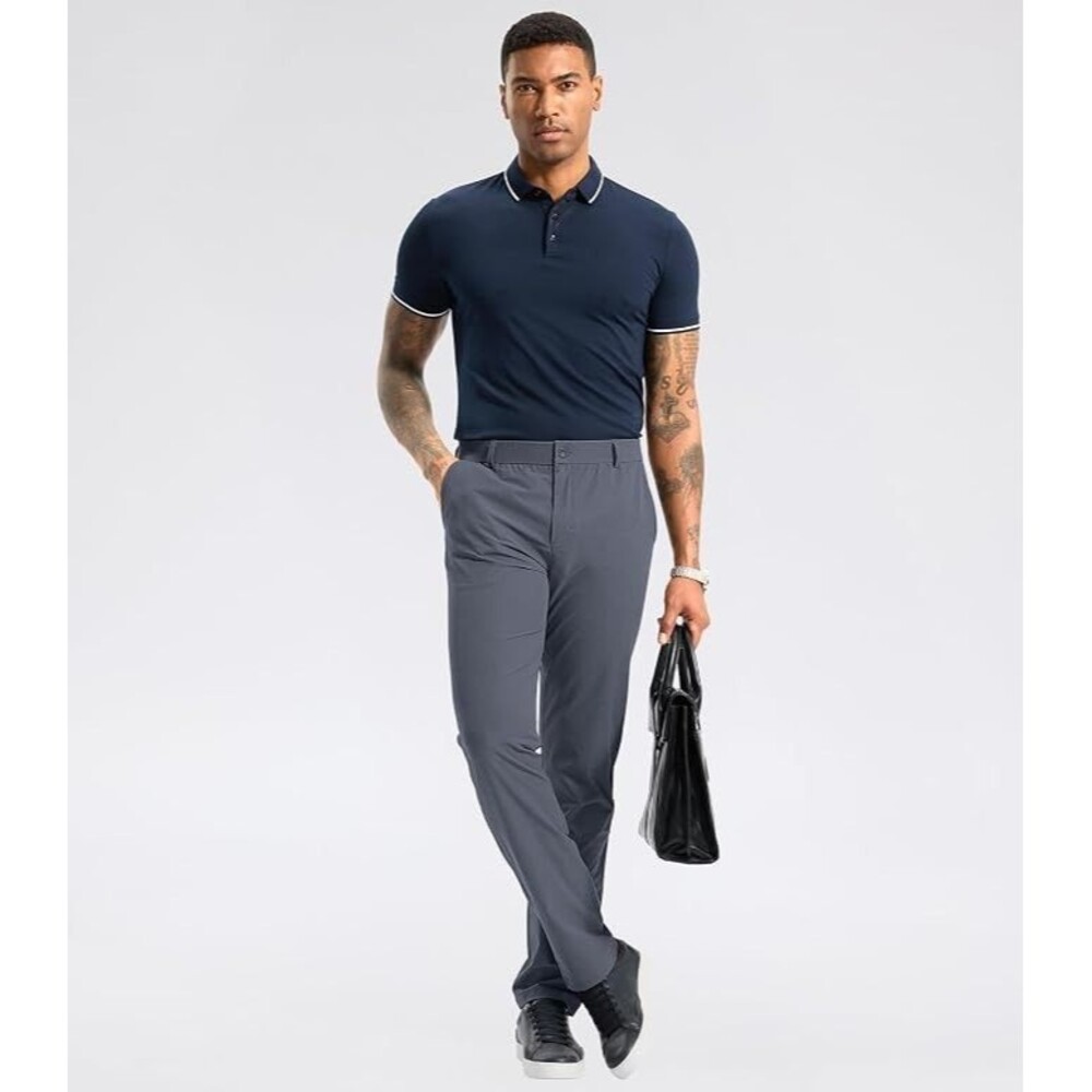 Soothfeel Mens M Golf Pants Classic Fit Stretch Work Quick Dry Lightweight Gray